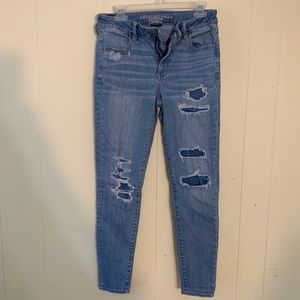 American Eagle Distressed Destroyed Skinny Jeans 8